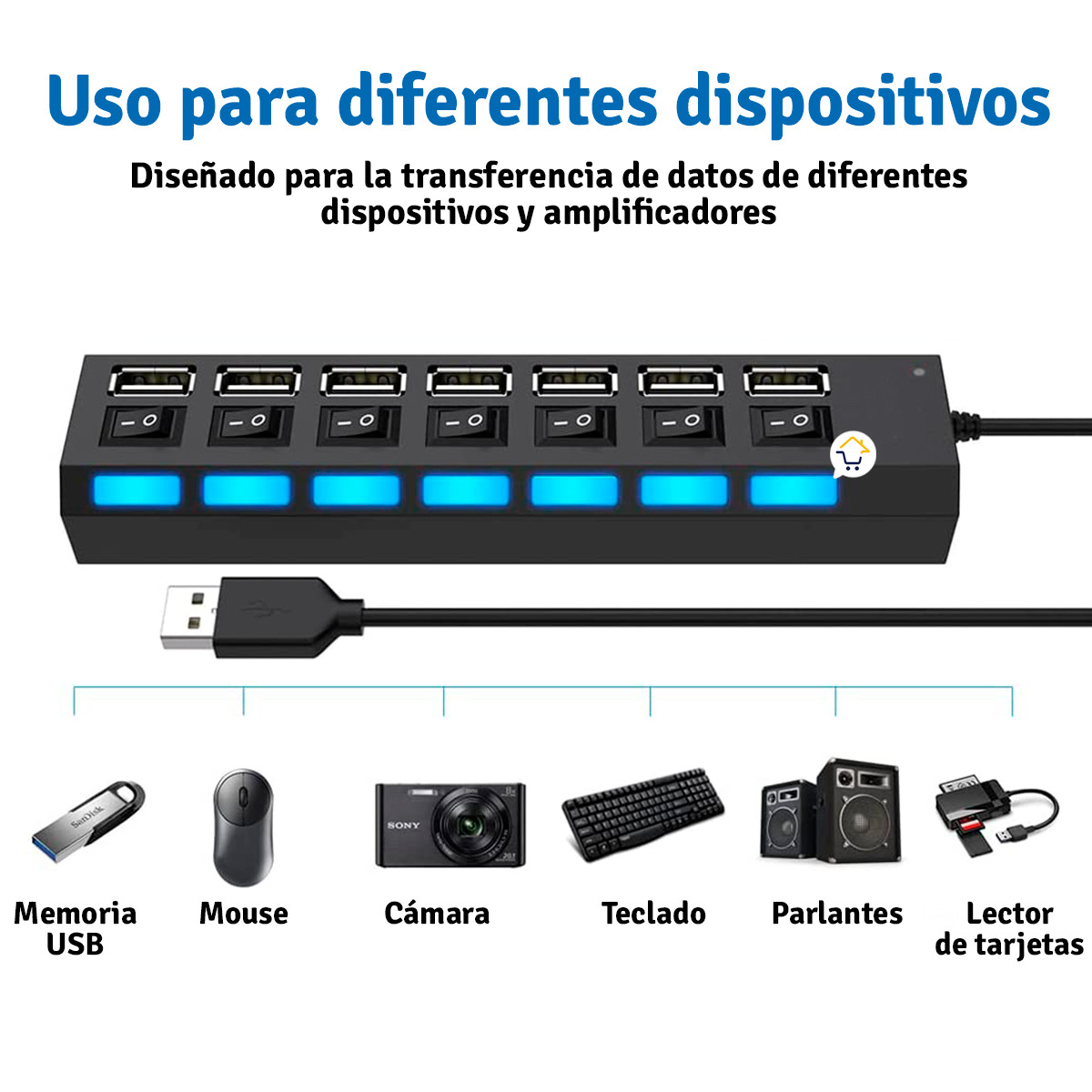 Miniatura 7 de Multipuertos USB 2.0 Interruptor HUB
